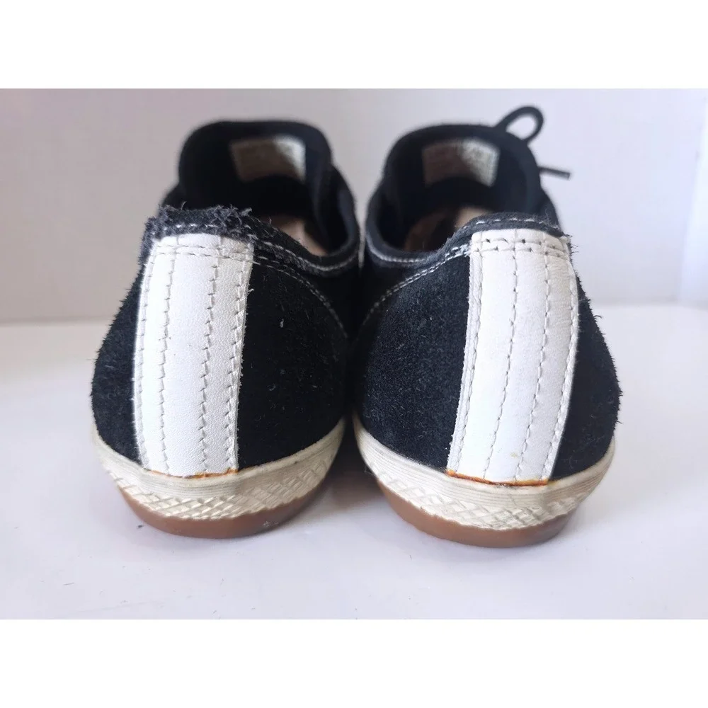 Polo‎ Sport Ralph Lauren Black Suede Low Top Sneakers White Stripe 8B Retro 90s